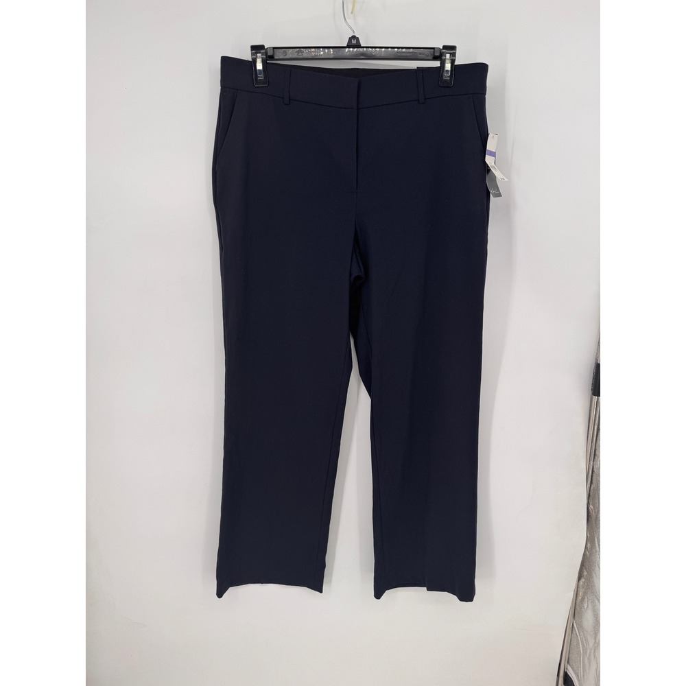 Kim Rogers Dress Pants Women 18 Navy NWT No Gap Waistband Straight Leg Trousers
